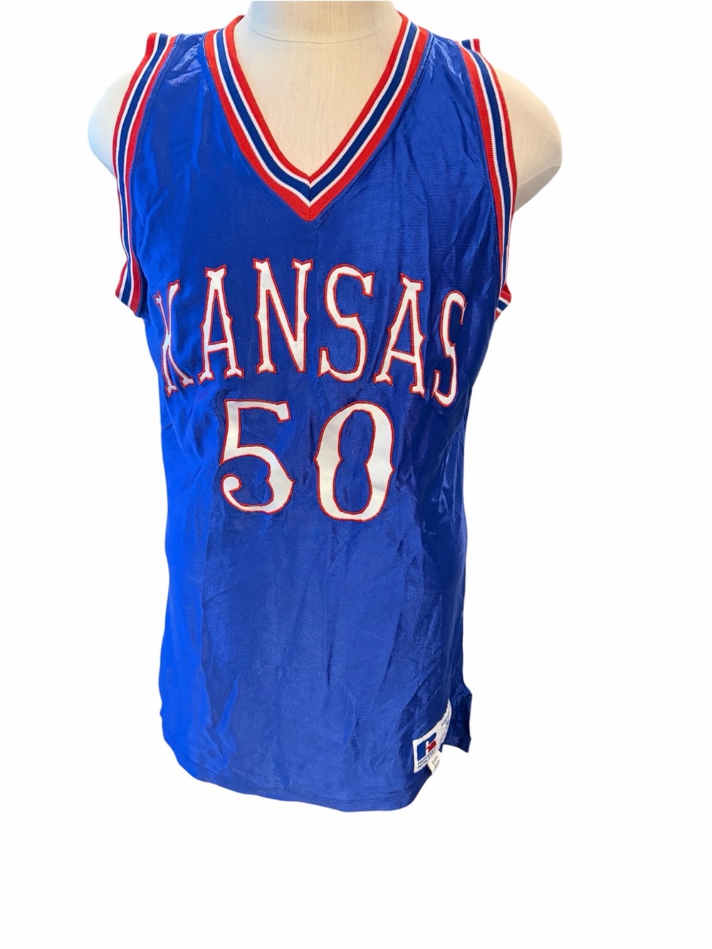 Kansas Jayhawks vintage NCAA Russel Athletic Basketball Jersey